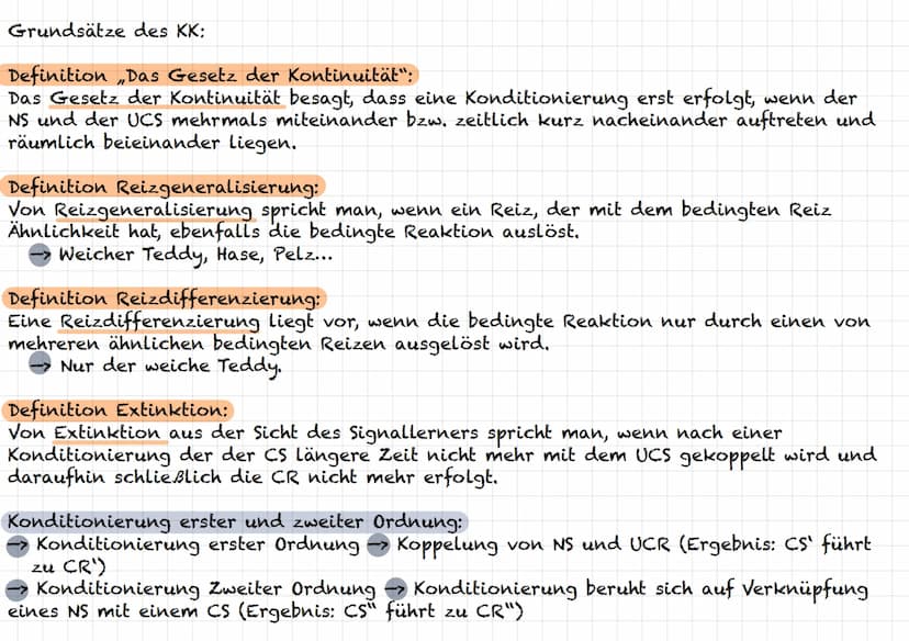 Das Klassische Konditionieren (KK) (Kap. 14)
Definition Theorien:
Theorien zur systematischen Erklärung von nicht beobachtbaren Lernprozesse
