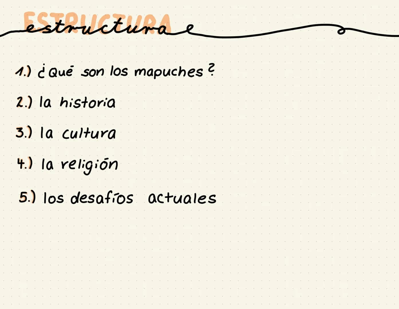 less mapuckes
tonio y Shawna less mapuckes
tonio y Shawna estructura e
1.) ¿ Qué son los mapuches ?
2.) la historia
3.) la cultura
4.) la re