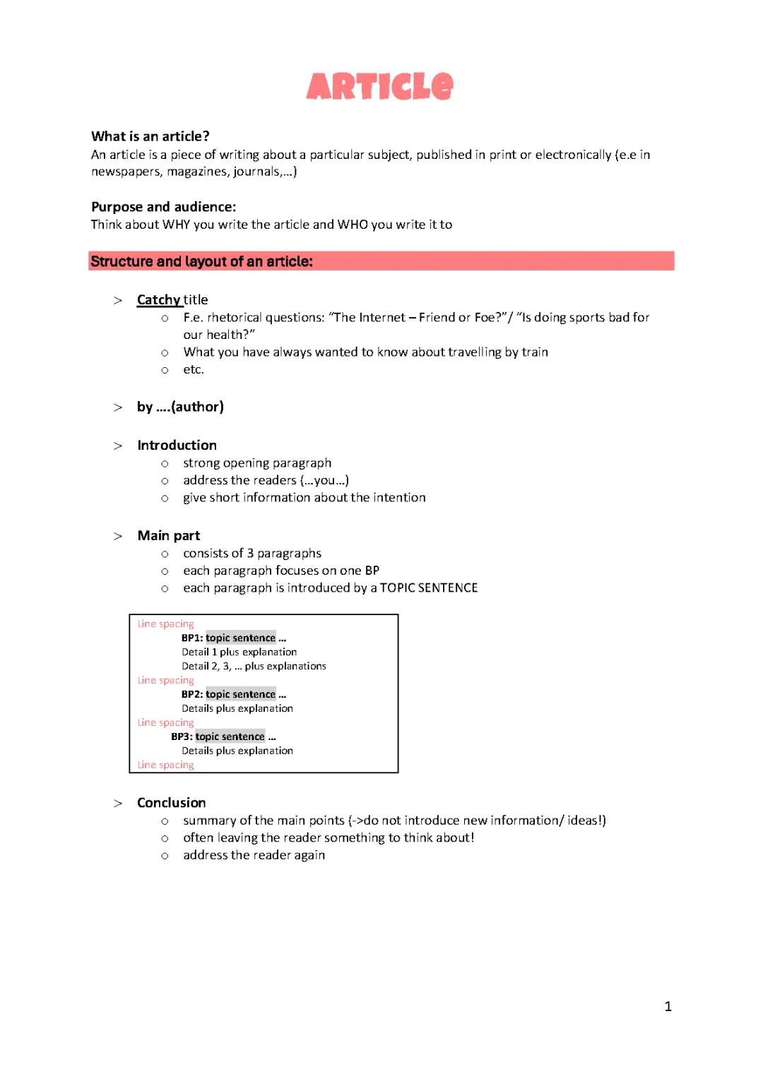 Cool Tips on How to Structure Your Article and Why Topic Sentences Matter