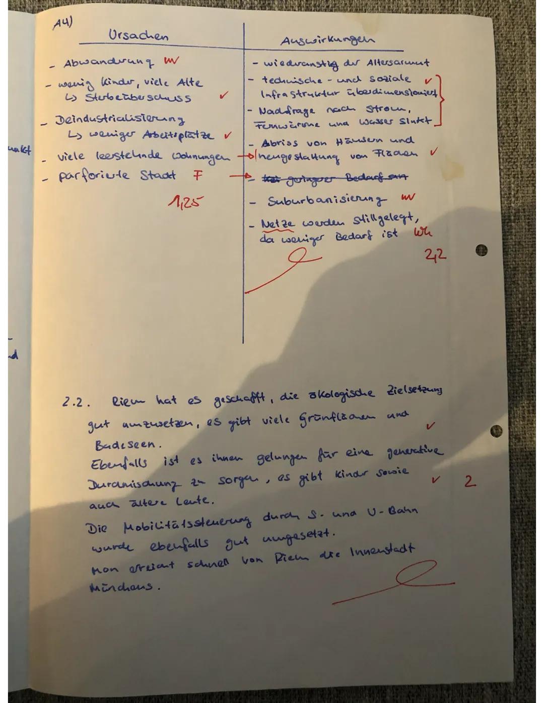 Aufgabe 2)
und
Riem wollte eine nachhaltige Stadtentwicklung erreichen.
2.1. Es sollte ein gemeinsames Wohnen, Arbeiten
und sowie Freizeitmö