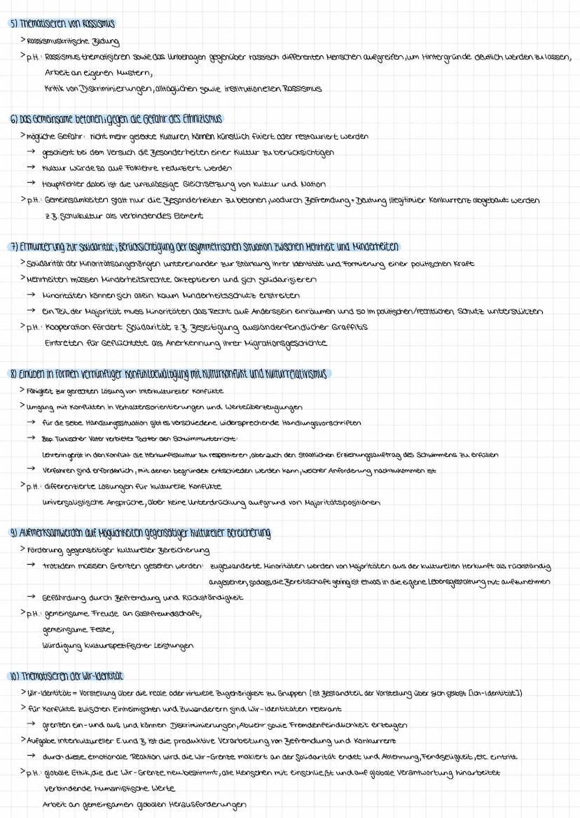 1) Erkennen des eigenen, unvermeindlichen Ethnozentrismus
> Ethnozentrismus = unvermeindliche Eingebundenheit des eigenen Denkens und Wertes