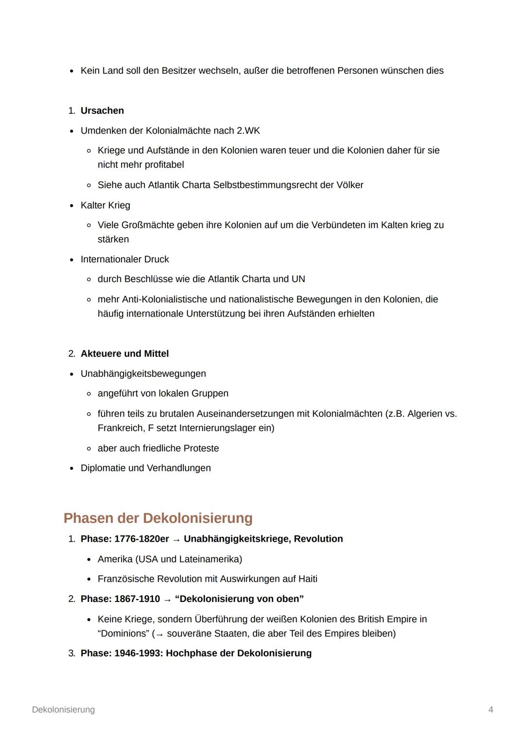 # Dekolonisierung

Vom Ende der kolonialen Zeit Europas

Imperialismus vs Kolonialismus
Weltordnung um 1900
Auswirkungen des Kolonialismus b
