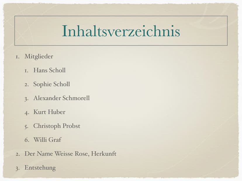 Die Weiße Rose
Die Weiße Rose
LEIBNIZ
SCHULE
CARLO.STOTTMEIER "Unruhe, furchtbare Unruhe ist der Hauptzug in
meinem hiesigen Leben. Ich würd