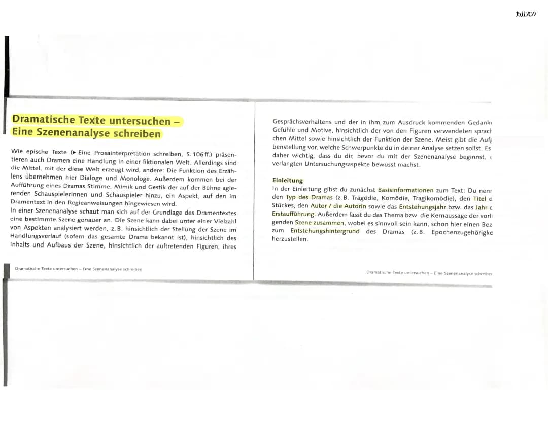 Formulierungshilfen Szenenanalyse 
