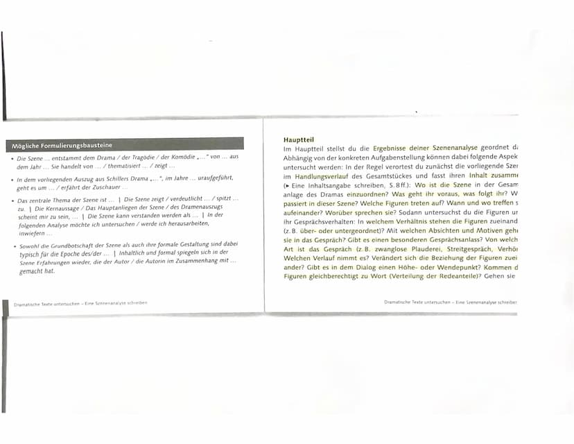 Dramatische Texte untersuchen
Eine Szenenanalyse schreiben
Wie epische Texte (▸ Eine Prosainterpretation schreiben, S. 106 ff.) präsen-
tier