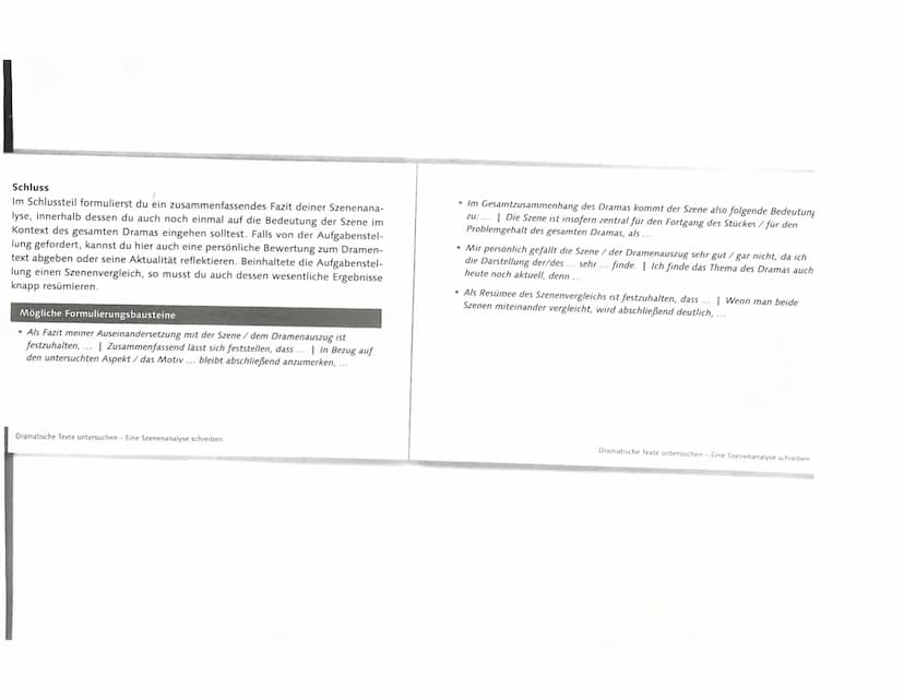 Dramatische Texte untersuchen
Eine Szenenanalyse schreiben
Wie epische Texte (▸ Eine Prosainterpretation schreiben, S. 106 ff.) präsen-
tier