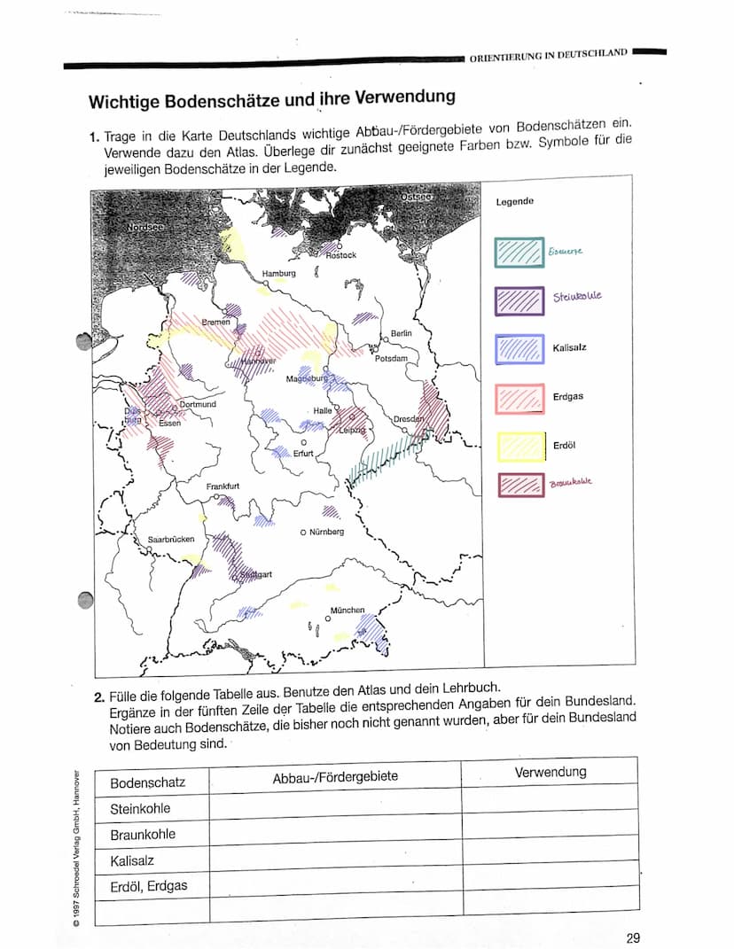 Rohstoffe
Lagerstätte: abbauwürdige, natürliche Anreicherung nutzbarer Mineralien oder Gesteine
Rohstoffe: Ausgangsmaterial für die Produkti