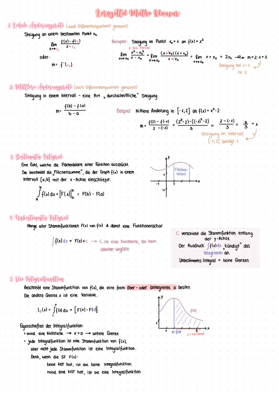 1. Lokale Anderungsrate (auch Differentialquotient genannt)
Steigung an einem bestimmten Punkt xo
lim
XX
oder.
f(x)-f(x)
x-xo
m = f'(x)
m=
3