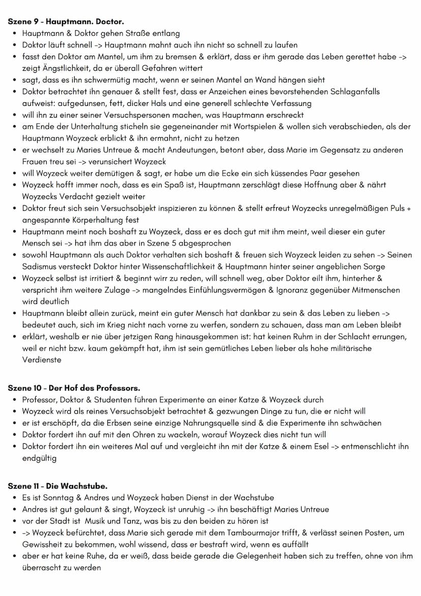 WOYZECK
Grobe Inhaltsangabe
Der Soldat Franz Woyzeck will seine Freundin und seinen unehelichen Sohn Christian finanziell unterstützen,
wesh