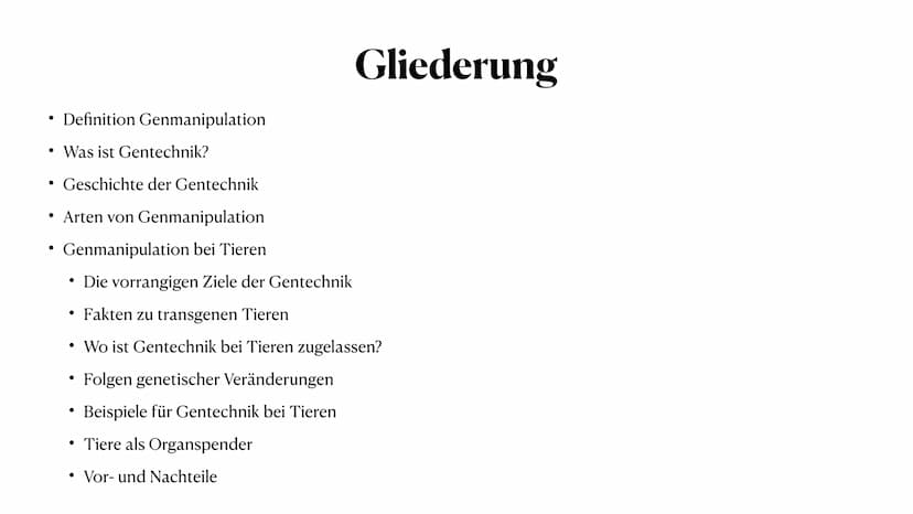 Genmanipulation bei Tieren
und Planzen
Anna-Lena Wiechmann, 27.02.2022 Definition Genmanipulation
• Was ist Gentechnik?
Geschichte der Gente