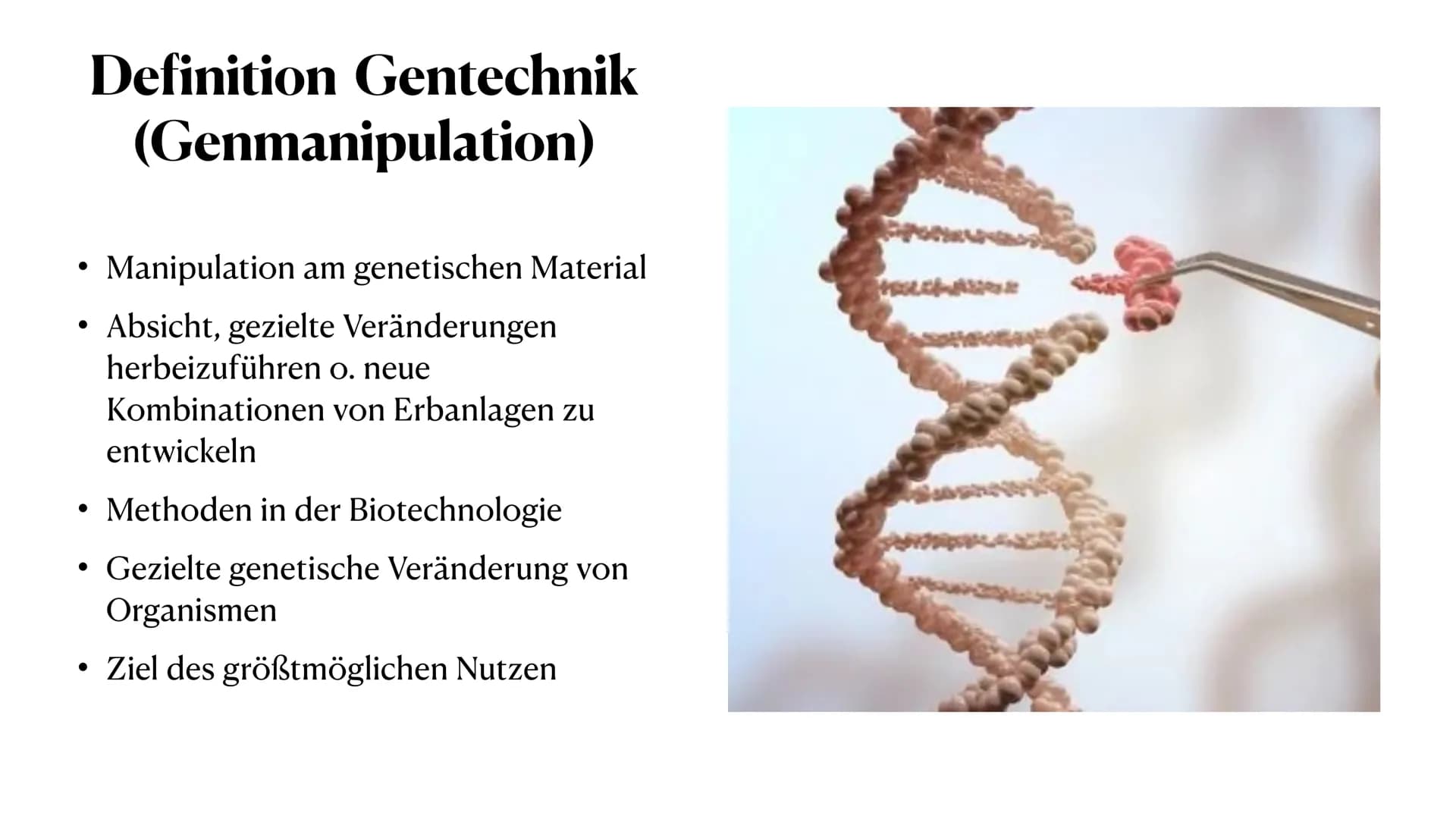 Genmanipulation bei Tieren
und Planzen
Anna-Lena Wiechmann, 27.02.2022 Definition Genmanipulation
• Was ist Gentechnik?
Geschichte der Gente