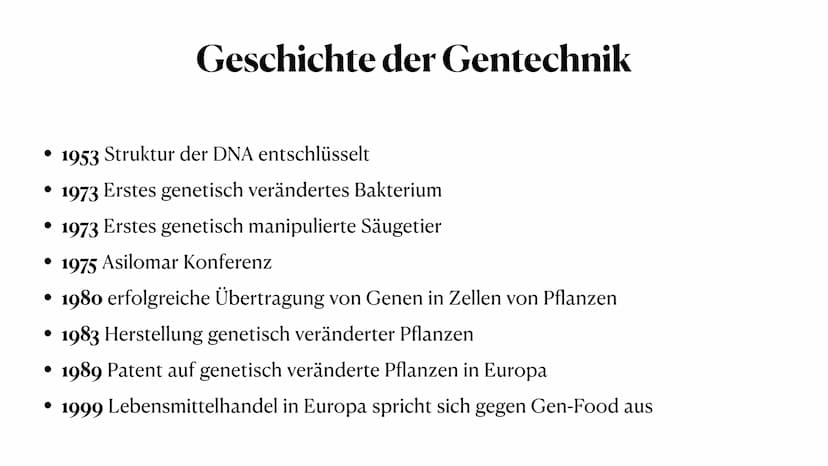 Genmanipulation bei Tieren
und Planzen
Anna-Lena Wiechmann, 27.02.2022 Definition Genmanipulation
• Was ist Gentechnik?
Geschichte der Gente