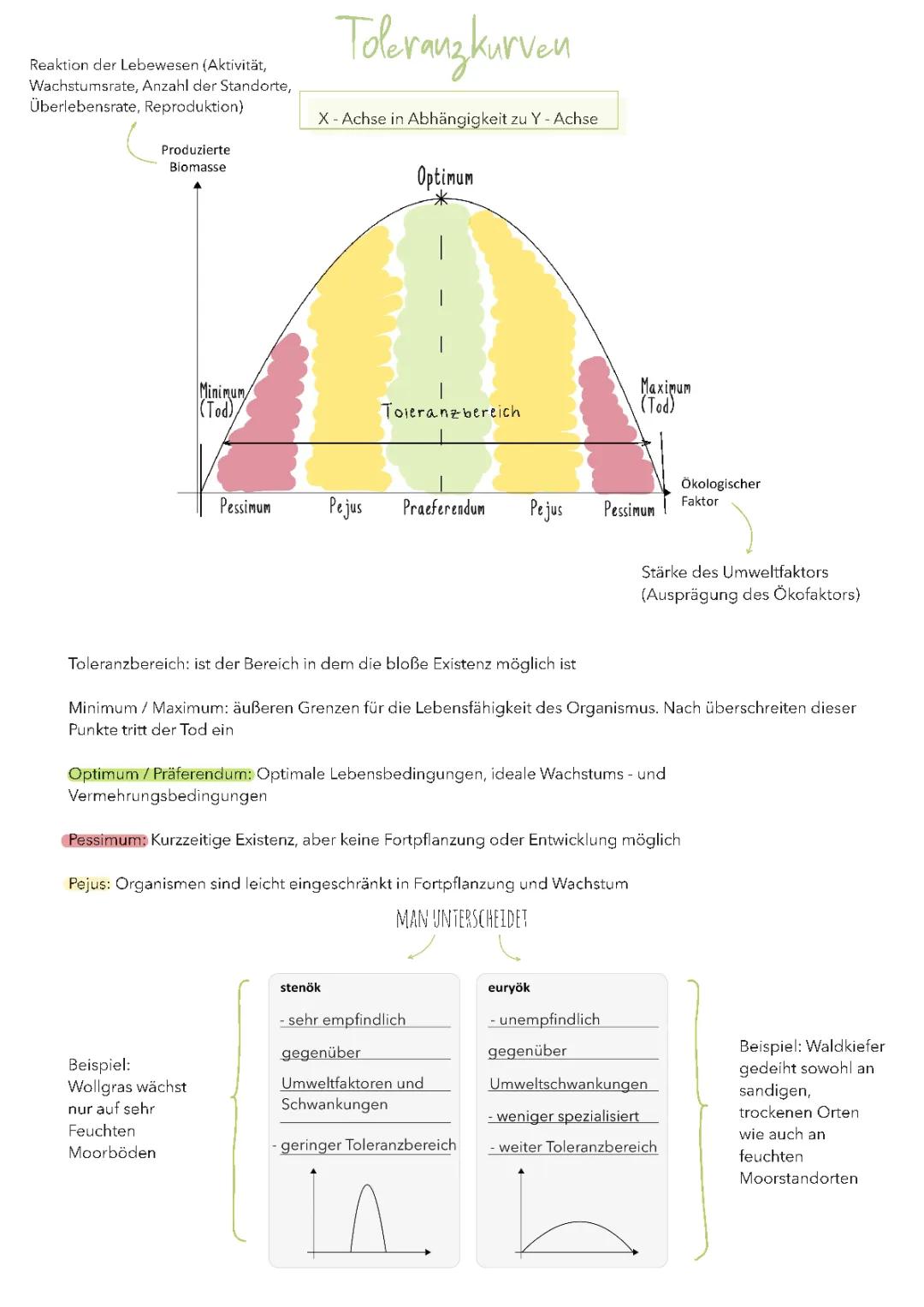 Abiotische Faktoren und Toleranzkurven: Ökologische und Physiologische Potenz einfach erklärt