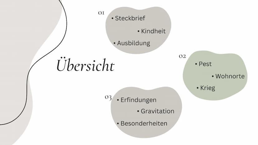 Leonardo
Da Vinci ΟΙ
• Steckbrief
• Ausbildung
Übersicht
• Kindheit
03. Erfindungen
●
●
Gravitation
Besonderheiten
02
●
●
Pest
• Wohnorte
●
