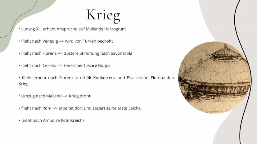 Leonardo
Da Vinci ΟΙ
• Steckbrief
• Ausbildung
Übersicht
• Kindheit
03. Erfindungen
●
●
Gravitation
Besonderheiten
02
●
●
Pest
• Wohnorte
●
