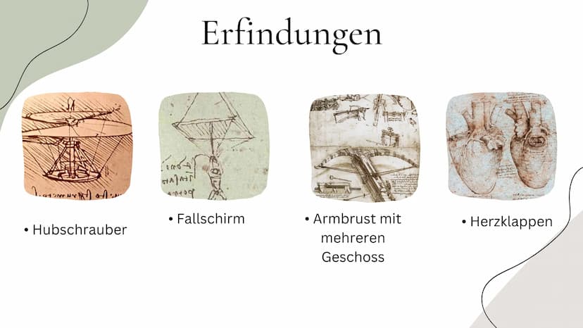 Leonardo
Da Vinci ΟΙ
• Steckbrief
• Ausbildung
Übersicht
• Kindheit
03. Erfindungen
●
●
Gravitation
Besonderheiten
02
●
●
Pest
• Wohnorte
●
