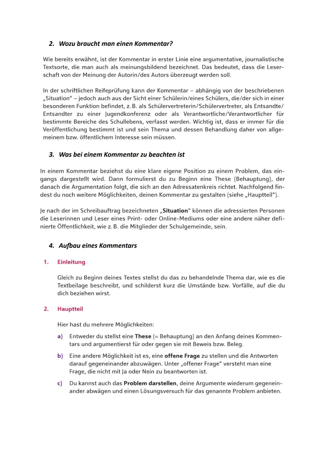 # Der Kommentar als Textsorte

1. Was ist ein Kommentar?

pointiert:
scharf zugespitzt,
auf den Punkt
gebracht, vgl. engl./
frz. point" (Spi