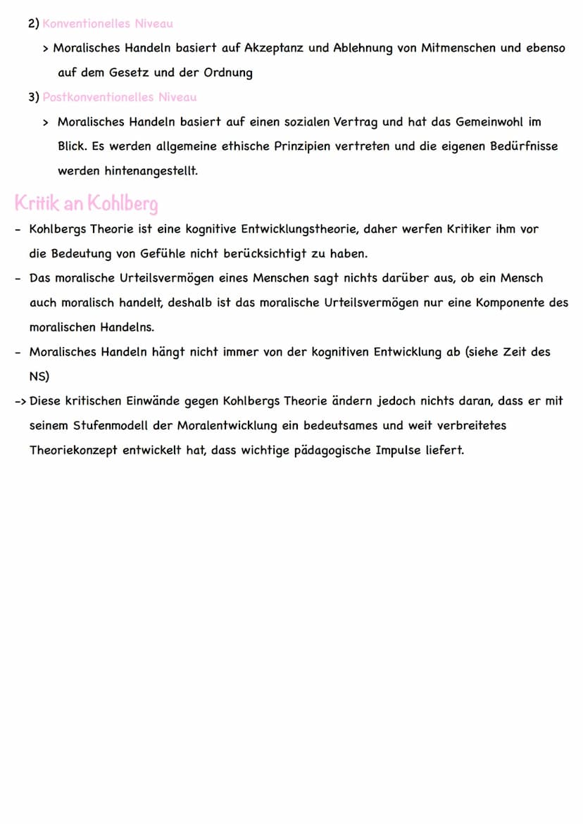 Moralische Erziehung nach Kohlberg
Kerngedanken
- Kohlbergs Studien zur Entwicklung der moralischen Urteilskompetenz bauen auf Piagets
Forsc