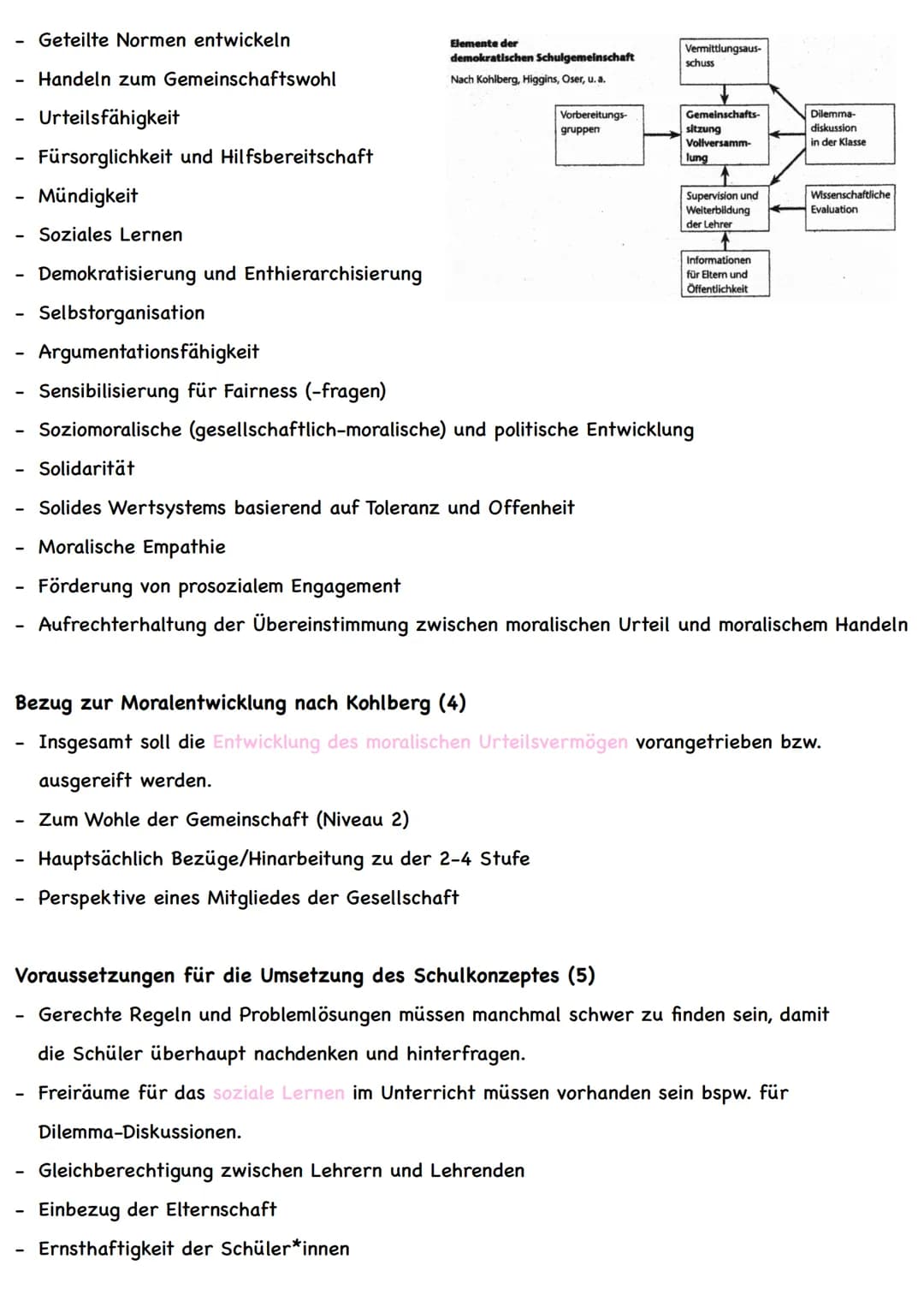 Moralische Erziehung nach Kohlberg
Kerngedanken
- Kohlbergs Studien zur Entwicklung der moralischen Urteilskompetenz bauen auf Piagets
Forsc