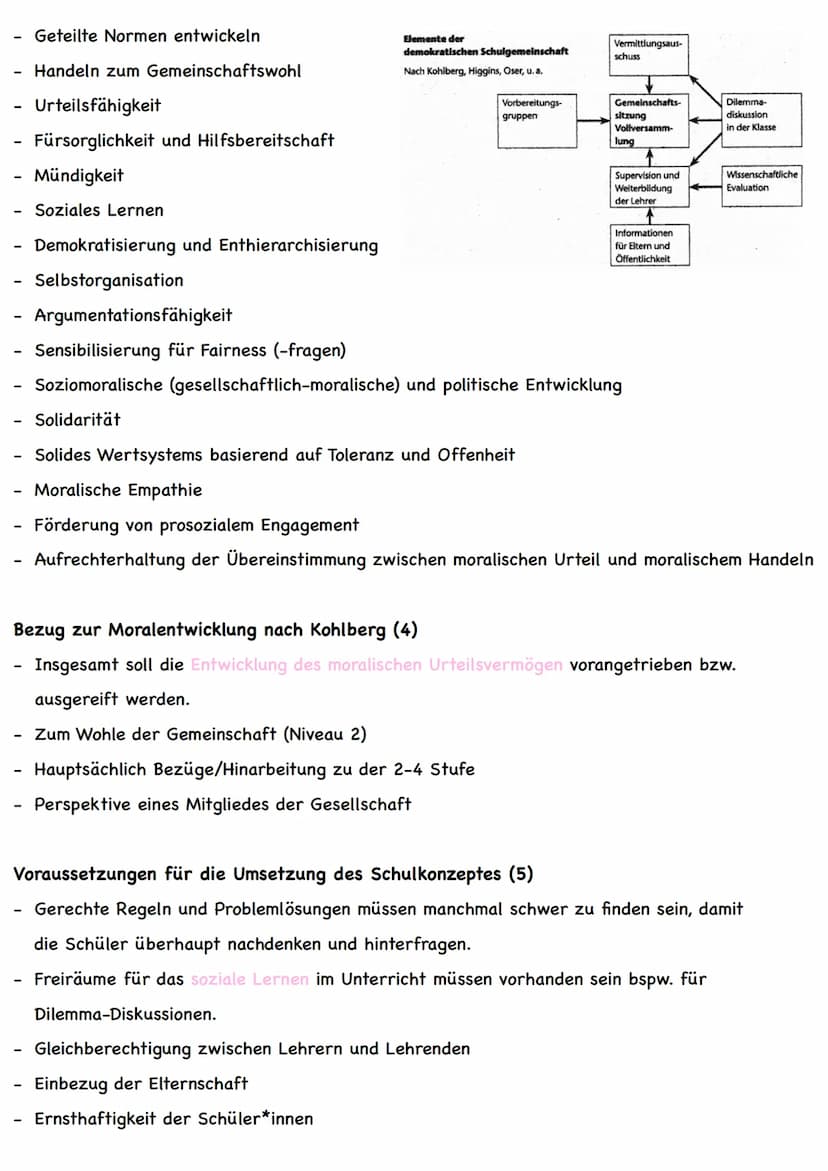 Moralische Erziehung nach Kohlberg
Kerngedanken
- Kohlbergs Studien zur Entwicklung der moralischen Urteilskompetenz bauen auf Piagets
Forsc