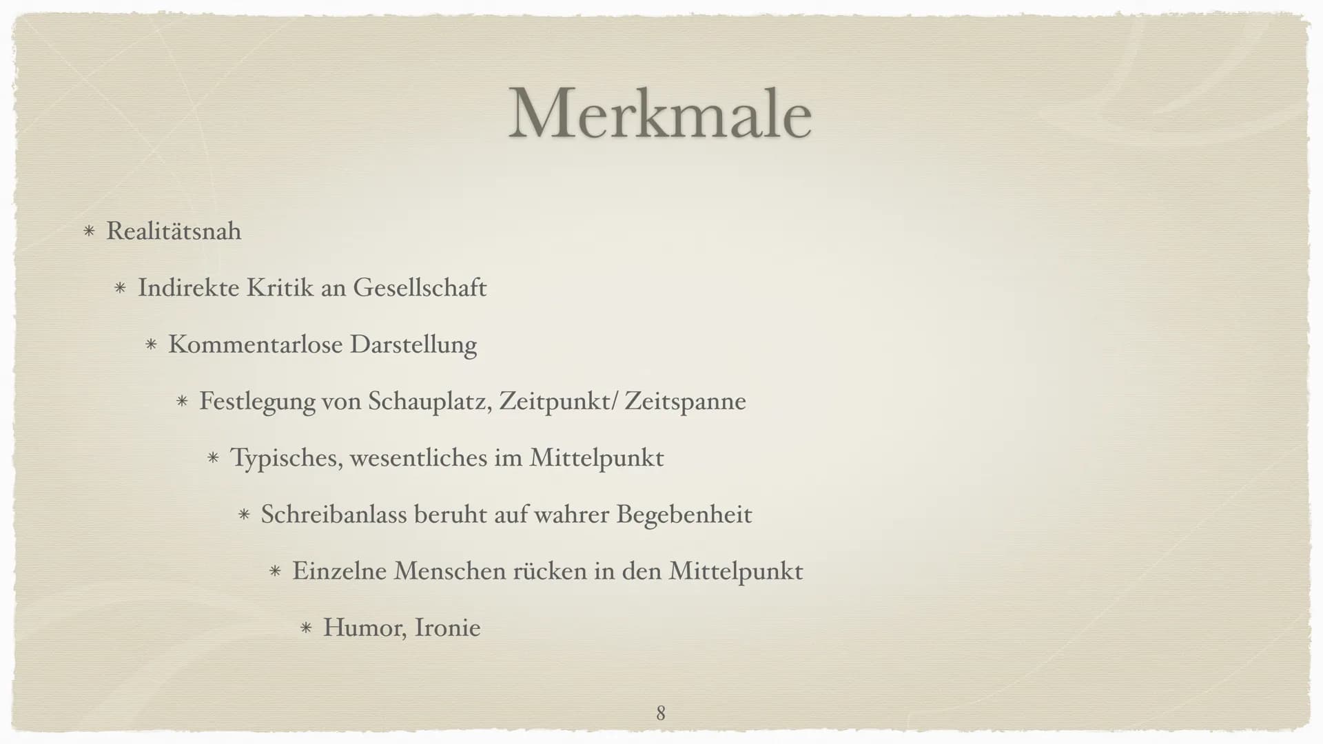 REALISMUS
Epoche der schönen Wirklichkeit
(1848-1890) 1. Was ist der Realismus?
2. Vorstellung: bürgerlicher und poetischer Realismus
Histor