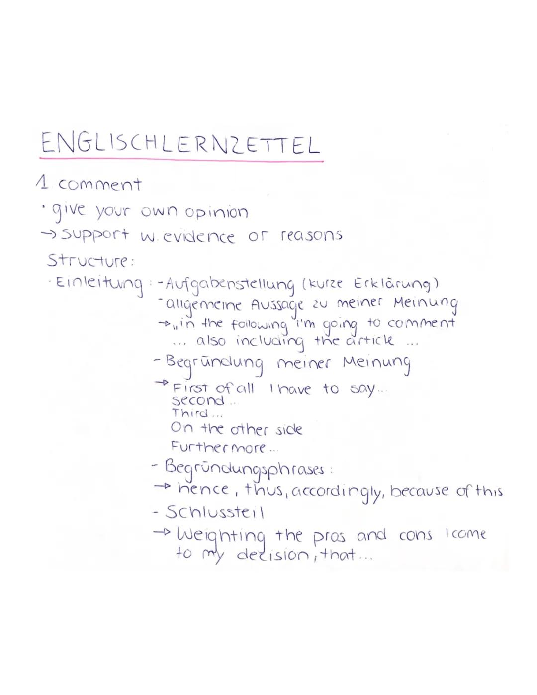 How to Write a Comment in English: Examples and Exercises