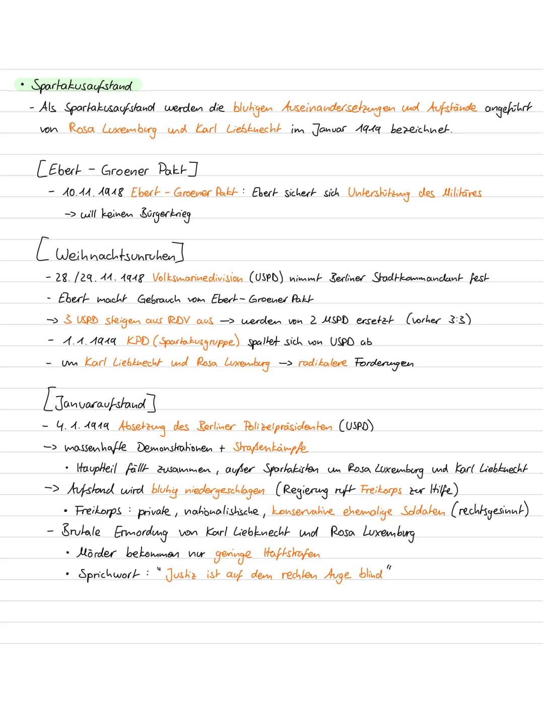 1918-1920
Novemberrevolution
• Hintergrund
Deutsches Kaiserreich befindet sich im 1. WK -> nur noch in der Defensive
Oberste Heeresleihung (