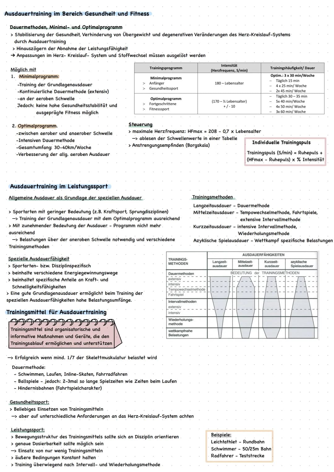 Unter Ausdauer versteht man die physische und
psychische Widerstandsfähigkeit gegen Ermüdung
bei relativ lang dauernden Belastungen und die
