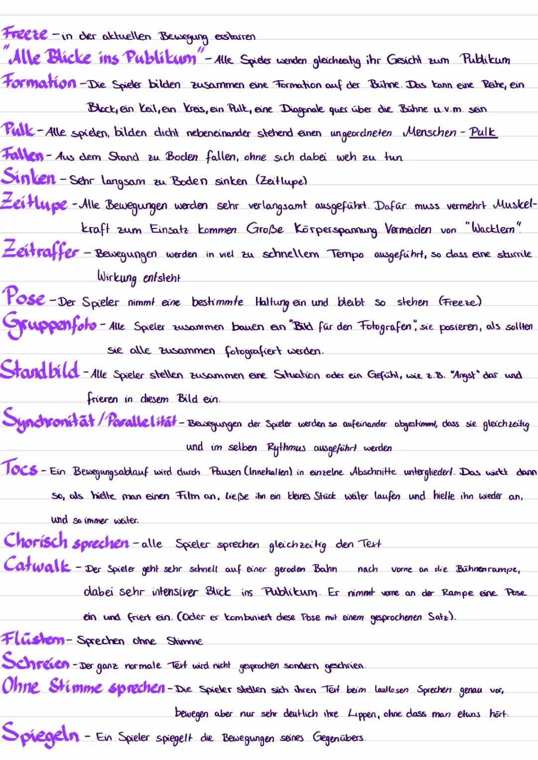 Theaterästhetische Mittel pdf und Theatralische Mittel Liste für Darstellendes Spiel