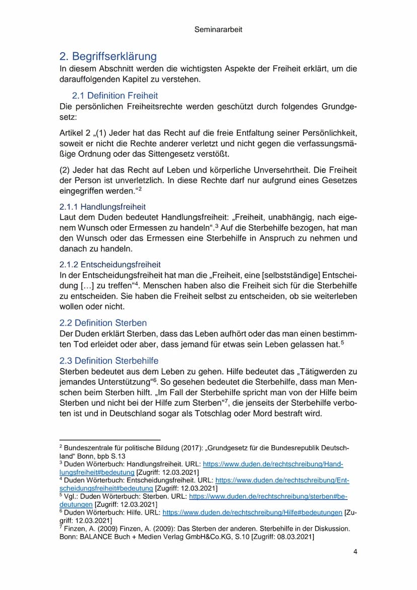 Sterbehilfe - Eine vergleichende
Analyse der Rechtslage zwischen
Deutschland und der Schweiz
Vorgelegt von:
Straße:
Wohnort:
Schuljahr 2020/