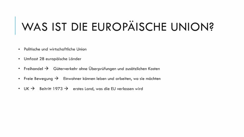 Brexit
1) Was ist Brexit?
Brexit ist eine Abkürzung für British Exit. Das Vereinigte Königreich
(England, Schottland, Wales und Nordirland) 