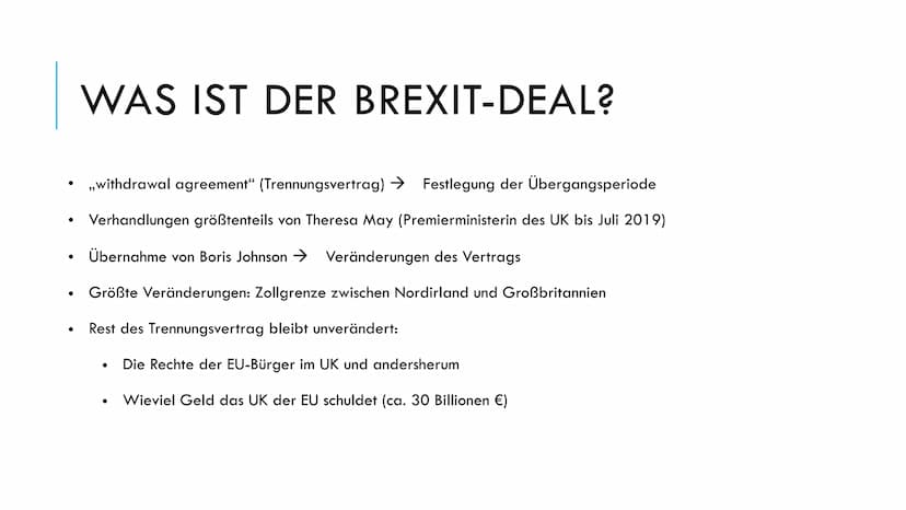 Brexit
1) Was ist Brexit?
Brexit ist eine Abkürzung für British Exit. Das Vereinigte Königreich
(England, Schottland, Wales und Nordirland) 