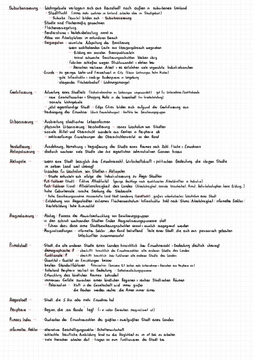 Stadtentwicklung und Stadtstrukturen Wandel von Städten
Metropolisierung Marginalisierung/demographischer + sozialer Wandel als Herausforder