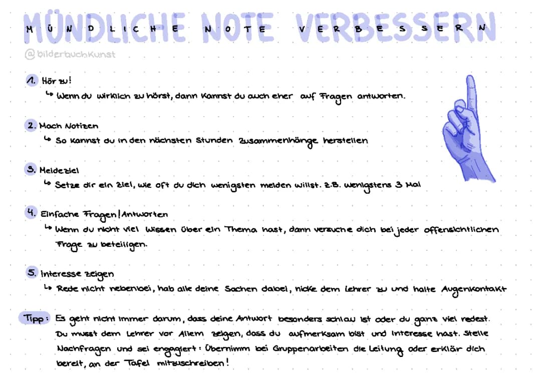 Mündliche Note verbessern