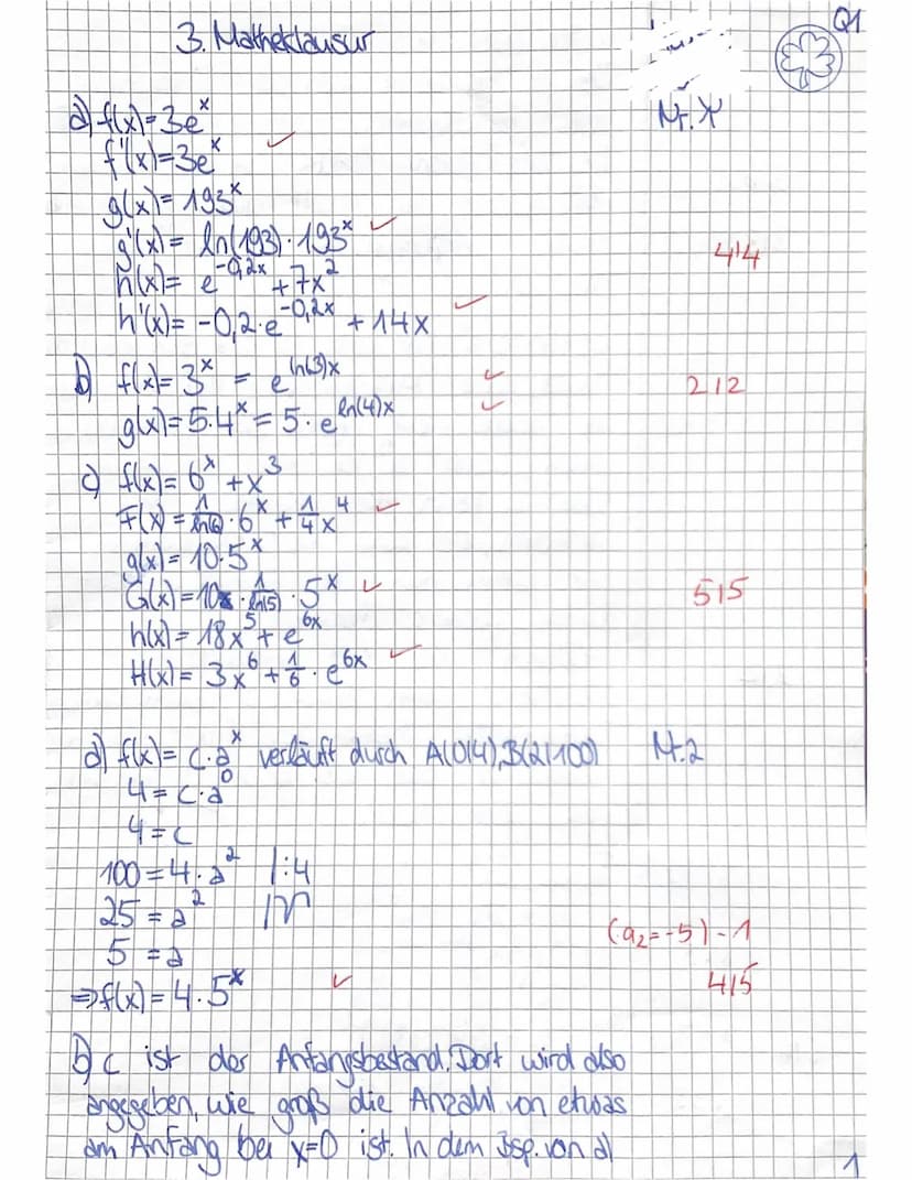 Mathe Q1
Checkliste:
3. Klausur
Name:
Prüfungsteil 1: ohne GTR, ohne Formelsammlung (max. 30 min.)
Lass bitte überall etwa 6cm Rand frei (1/