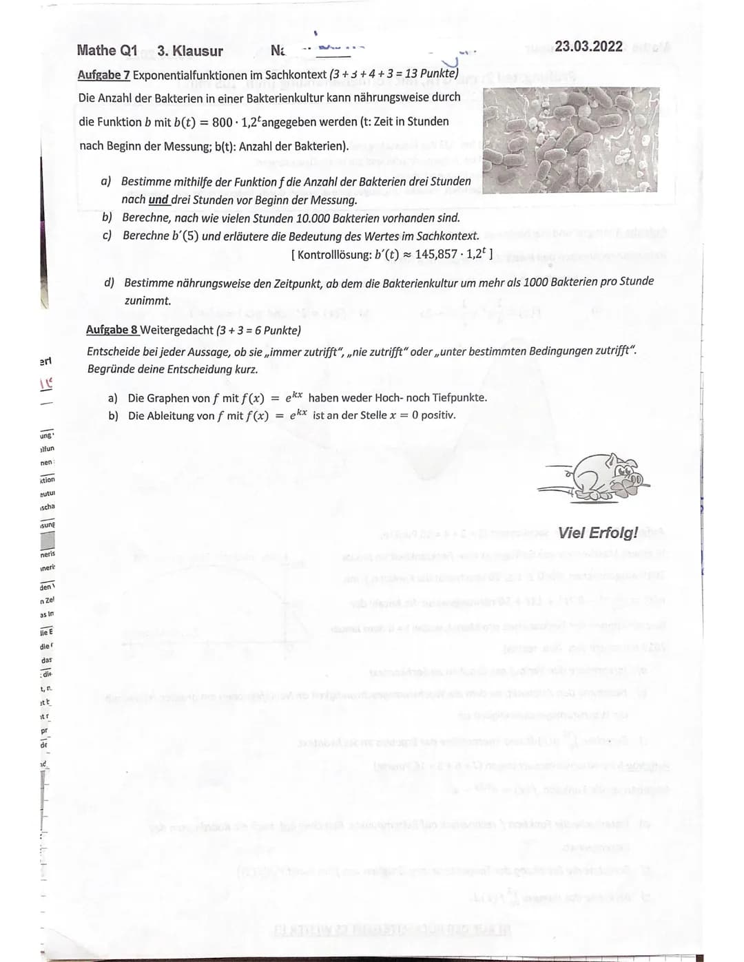 Mathe Q1
Checkliste:
3. Klausur
Name:
Prüfungsteil 1: ohne GTR, ohne Formelsammlung (max. 30 min.)
Lass bitte überall etwa 6cm Rand frei (1/