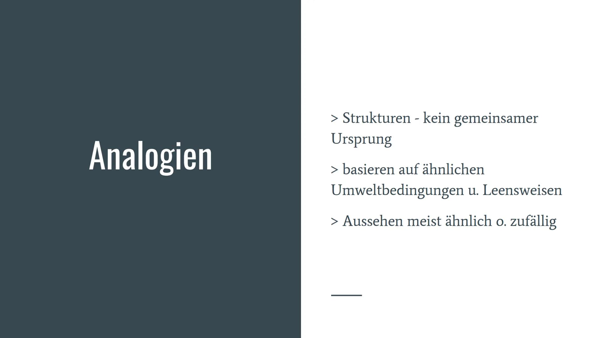 Homologie und
Analogie
Belege für die Verwandschaft Gliederung
Homologien
Homologiekriterien
Divergenz
Analogien
Konvergenz
Vergleich: Homol