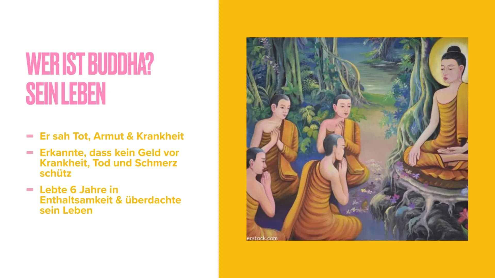 CORVIN, FABIAN, KAROLINA, LIZ UND EMILY
BUDDHISMUS GLIEDERUNG
Was ist Buddhismus?
Wer ist Buddha?
Leben eines Buddhisten
- Der buddhistische