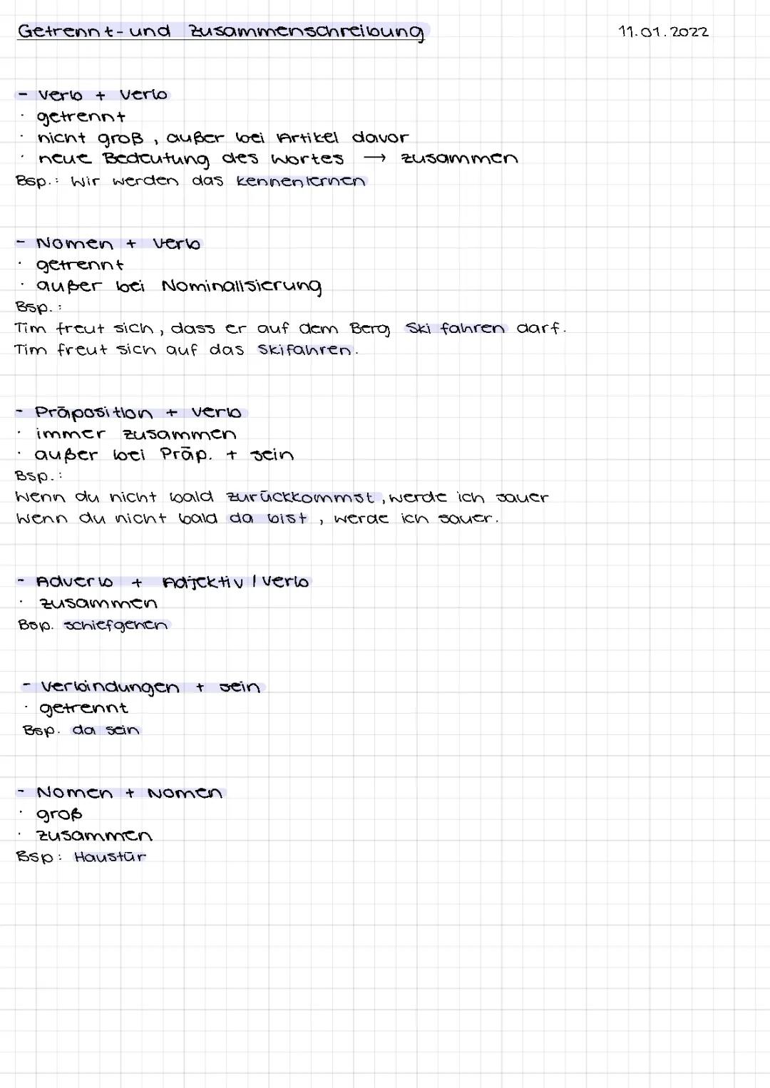 Getrennt- und Zusammenschreibung: Einfache Grammatikregeln