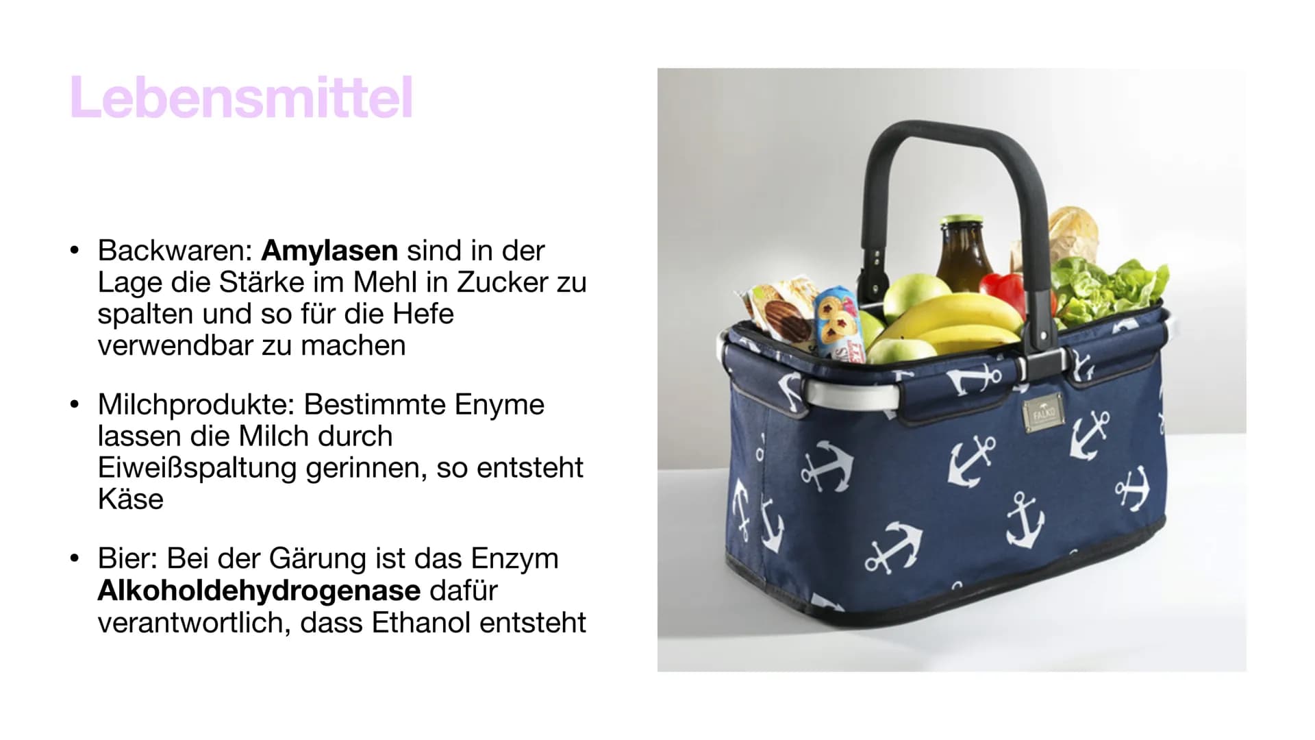 Enzyme im Alltag Inhaltsverzeichnis
• Funktion von Enzymen
●
Enzyme im Alltag und Industrie
Enzyme in der Medizin
Gewinnung
• Vorteile und N