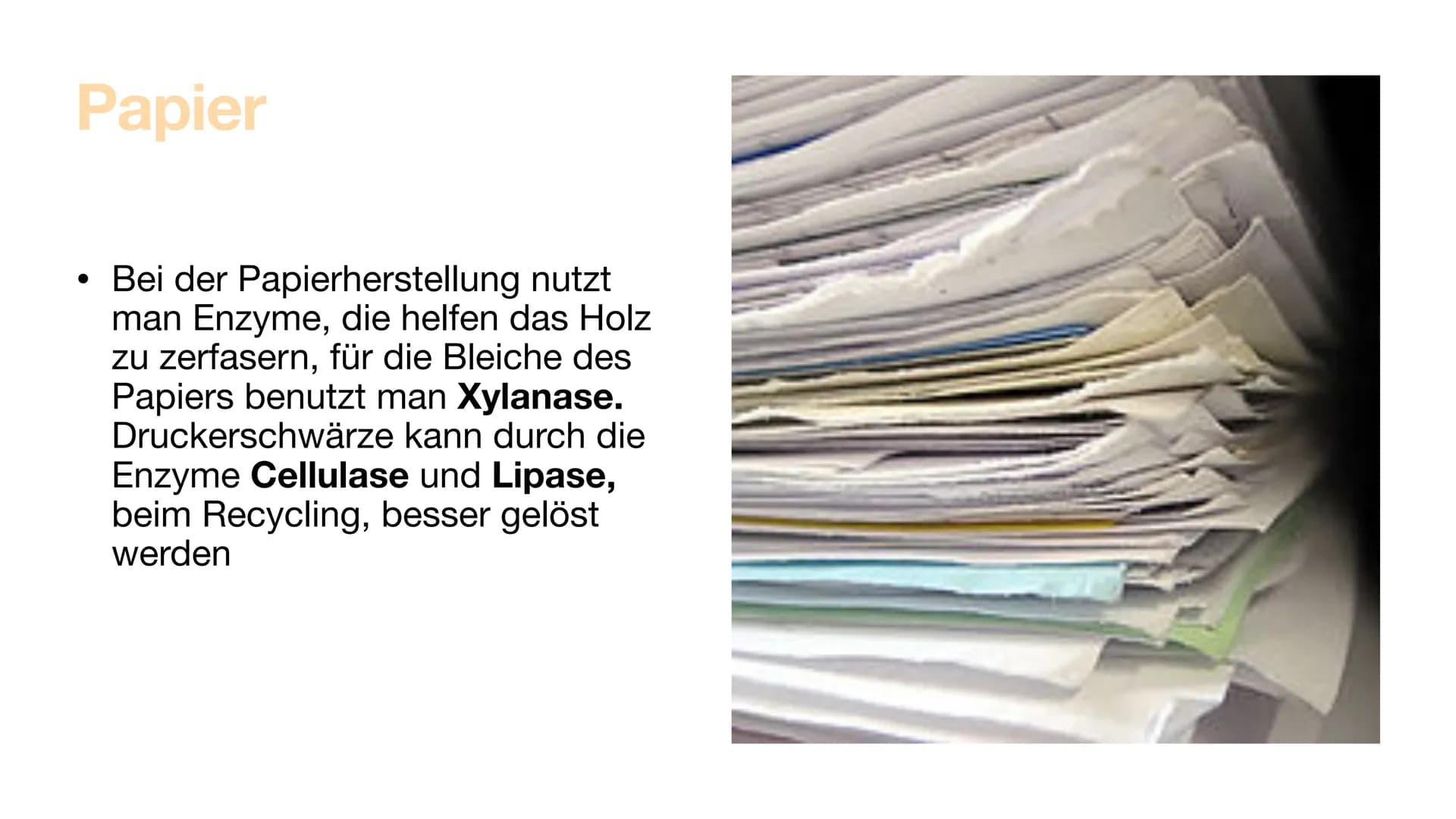 Enzyme im Alltag Inhaltsverzeichnis
• Funktion von Enzymen
●
Enzyme im Alltag und Industrie
Enzyme in der Medizin
Gewinnung
• Vorteile und N