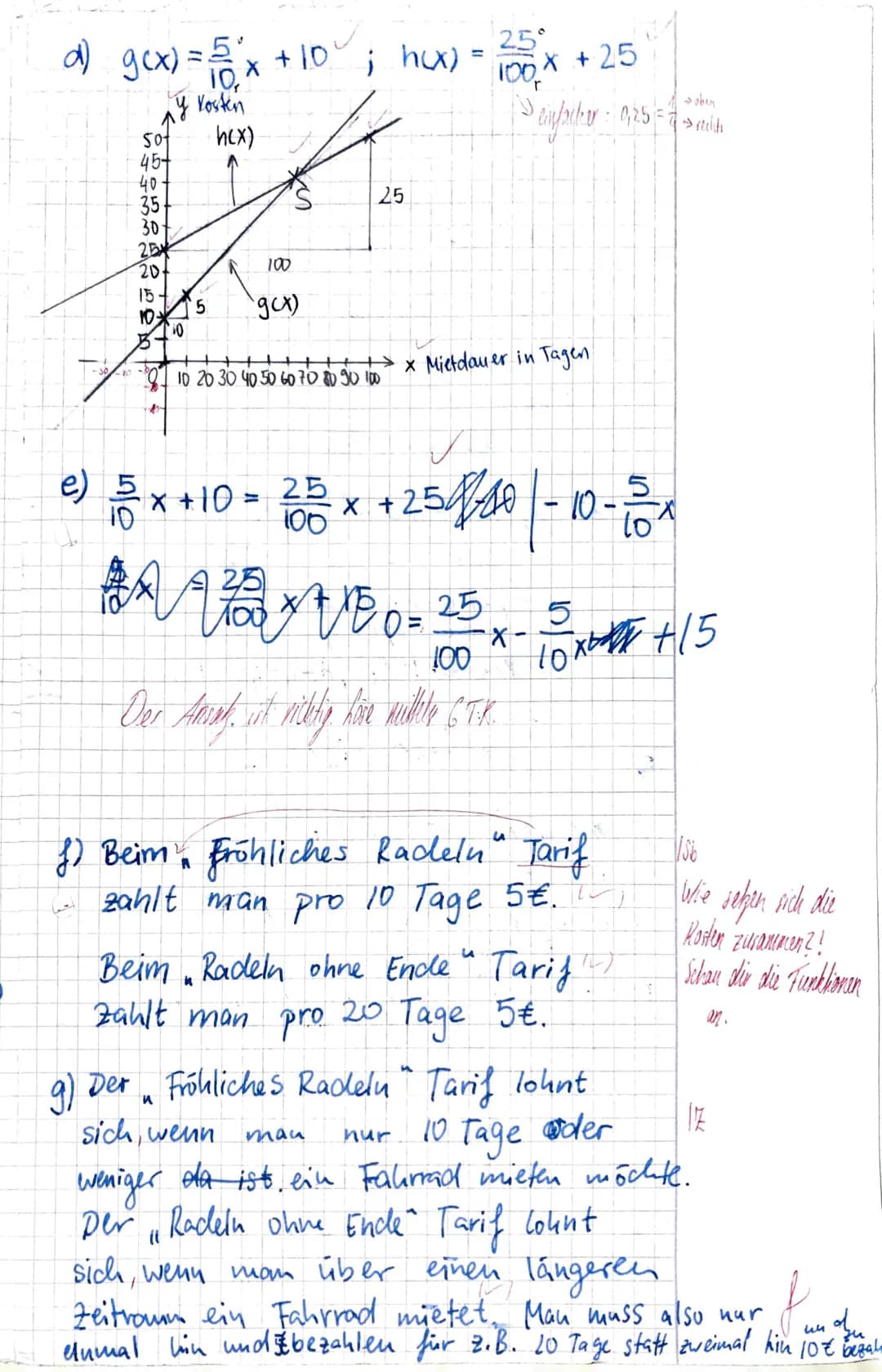 Aufgabe 5:
(c)
a.) Ordne jeder Funktionsvorschrift einen passenden Graphen zu und begründe deine Zuordnung.
(Beachte: Die Begründung macht d