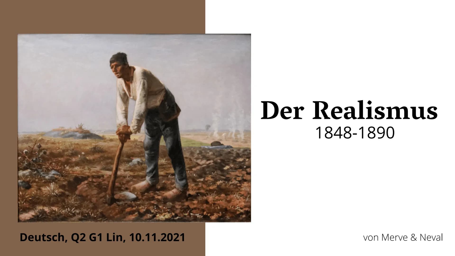 Deutsch, Q2 G1 Lin, 10.11.2021
Jud
Der Realismus
1848-1890
von Merve & Neval ?
Frage an euch :
Was wisst ihr schon über den
Realismus?
Bild 