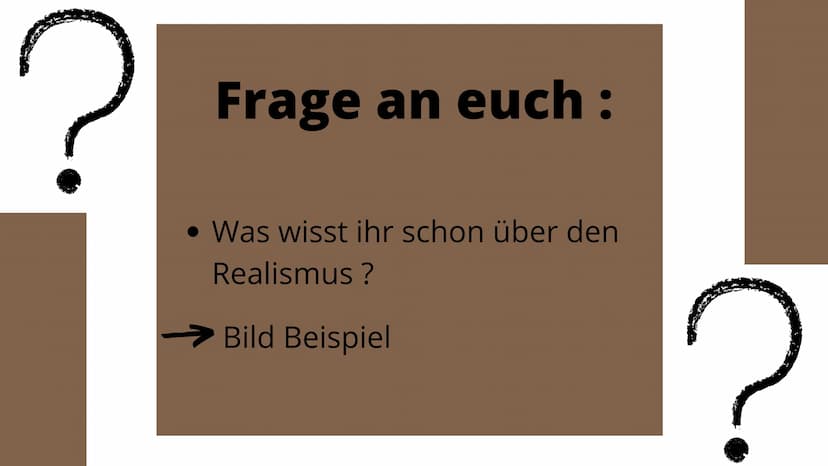Deutsch, Q2 G1 Lin, 10.11.2021
Jud
Der Realismus
1848-1890
von Merve & Neval ?
Frage an euch :
Was wisst ihr schon über den
Realismus?
Bild 