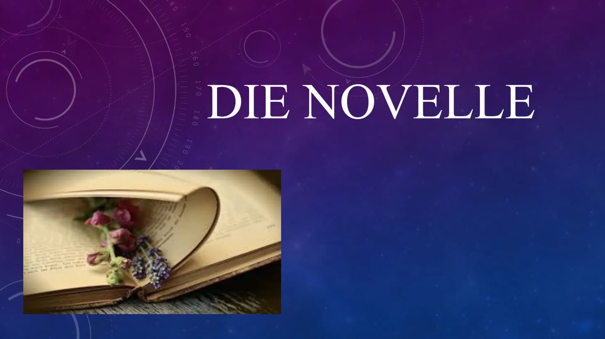 40 150
160
V
DIE NOVELLE
170 180
190 20
0 NOVELLE DEFINITION
• Die Novelle ist eine kurze Erzählung aus dem Bereich der Epik. Der Begriff
le