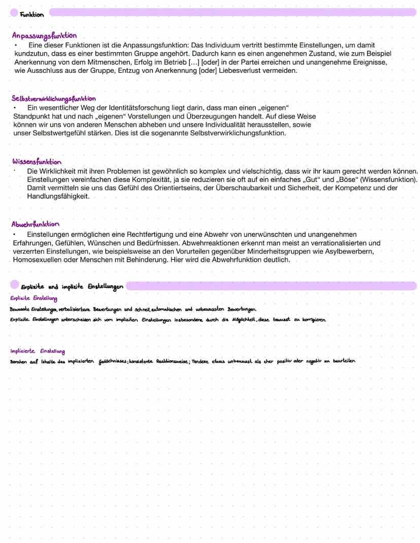 Eigenarten von Einstellungen
Definition → Einstellungen sind Bewertungen von Mensch, Gegenständen oder Ideen.
Drei-Komponenten-Modell
(Arten