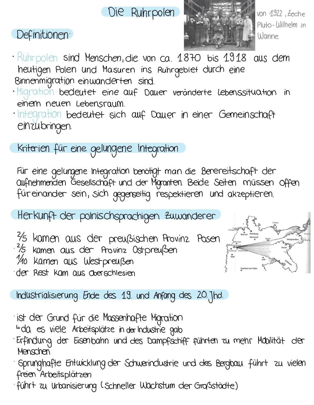 .
Die Ruhrpolen
.
Definitionen
Ruhrpolen sind Menschen, die von ca. 1870 bis 1918 aus dem
heutigen Polen und Masuren ins Ruhrgebiet durch ei