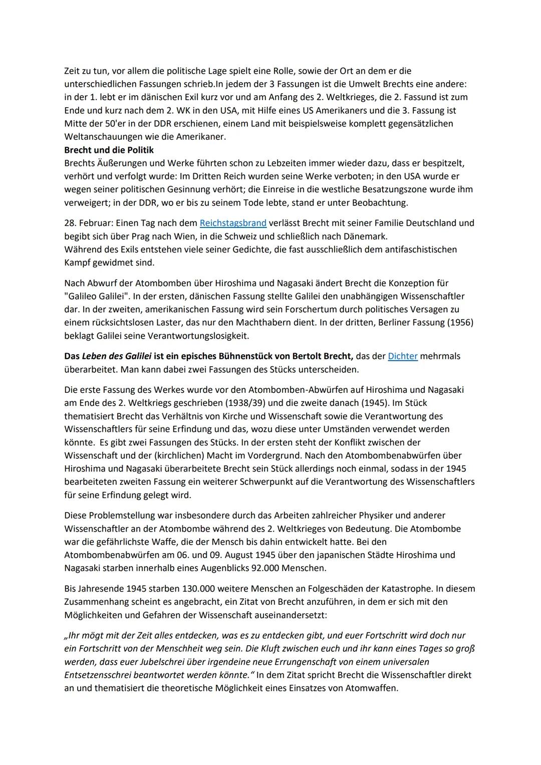 Leben des Galilei Zusammenfassung und Figuren | Alles über Bertolt Brecht