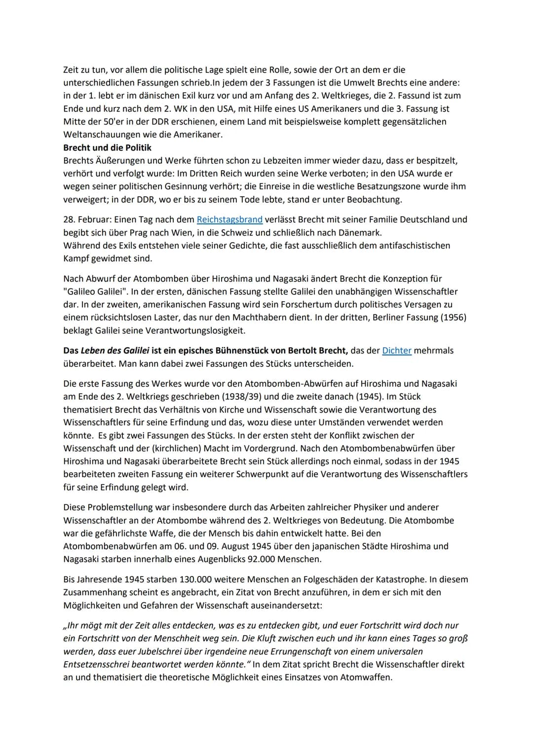 Leben des Galilei Zusammenfassung und Figuren | Alles über Bertolt Brecht