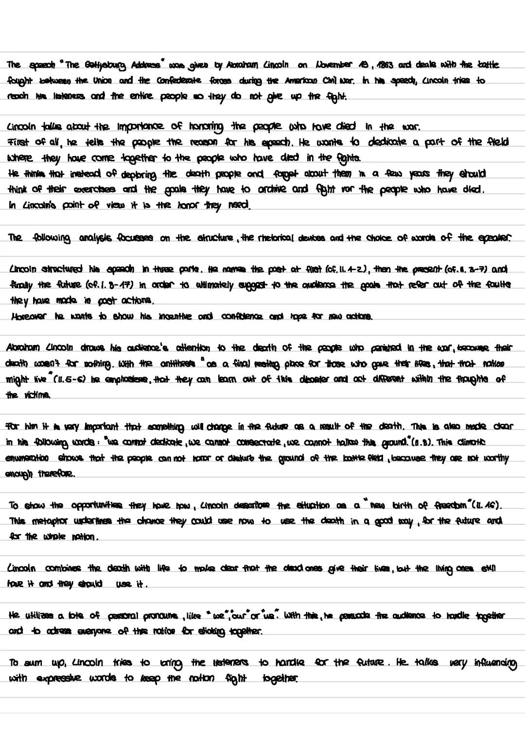 Gettysburg Address Analyse 